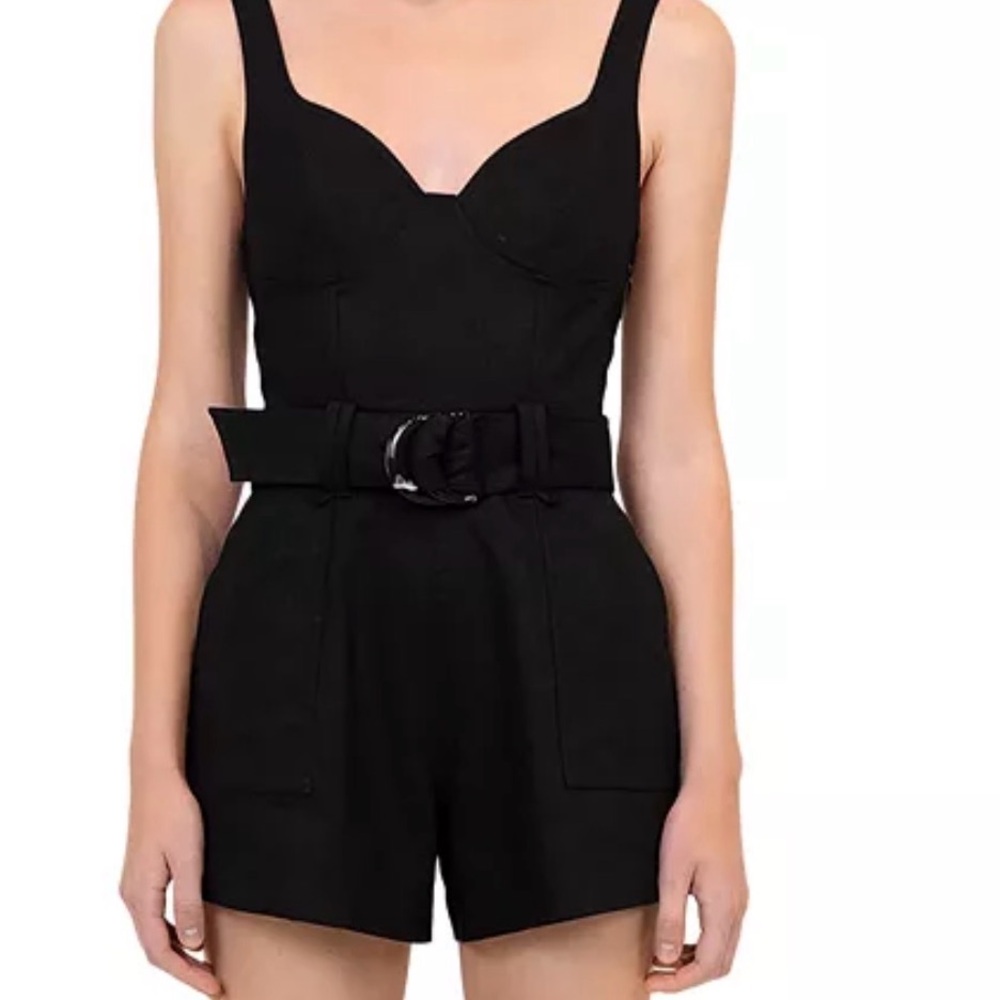 SIMKHAI Kai Bustier Linen Romper Sz 00